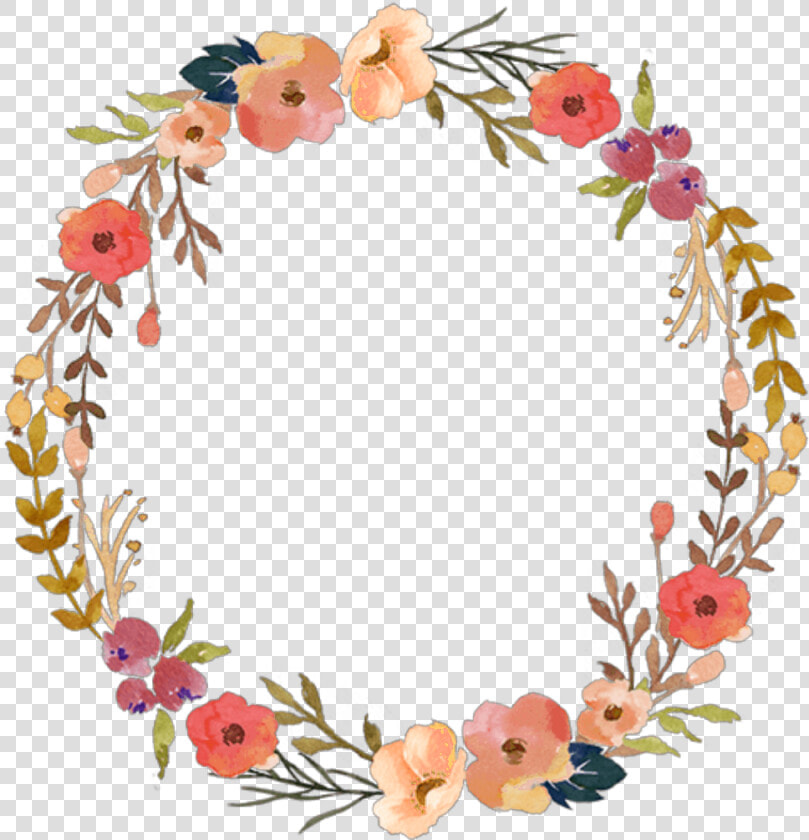 September Flowers Flores Circleframe Overlay Fallcolors   Pink Flower Wreath Png  Transparent PngTransparent PNG