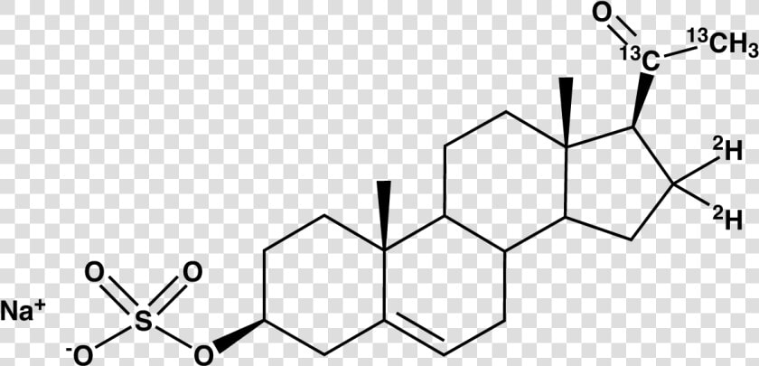 Pregnenolone  20 21 13c2  16 16 D2  Sulfate Sodium   Structure  HD Png DownloadTransparent PNG