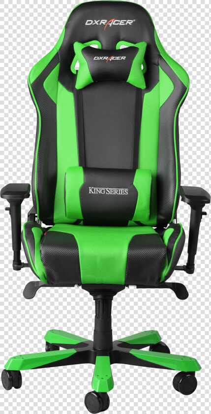 Scaun Gaming Rotativ Dxracer King Verde   Dxracer Chair King Series Black Green  HD Png DownloadTransparent PNG