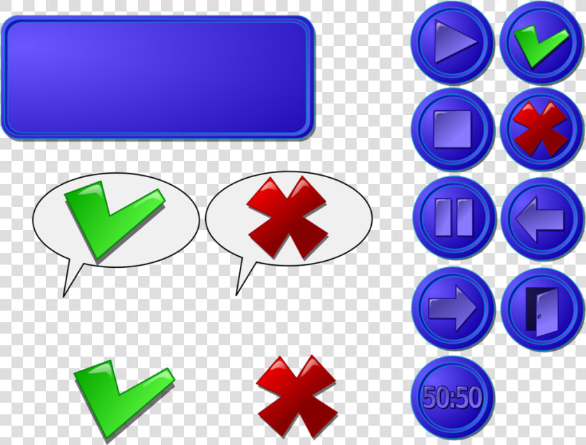 Gui Buttons Cross Mark Computer Play Pause Check   Raf Roundel Ww2  HD Png DownloadTransparent PNG