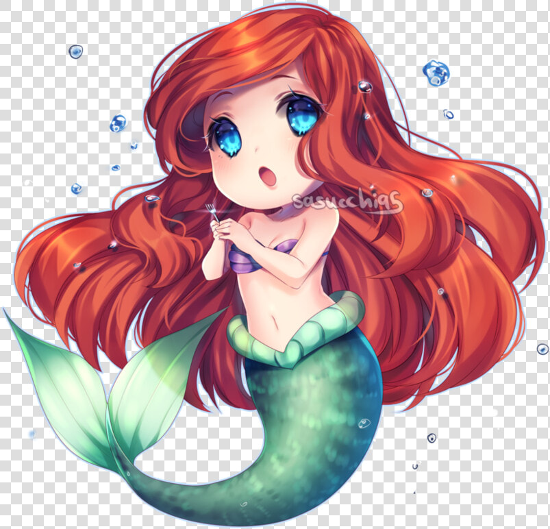  kawaii  chibi  cute  disney  mermaid  mermaids  thelittlemermaid   Chibi Anime Disney Princess  HD Png DownloadTransparent PNG