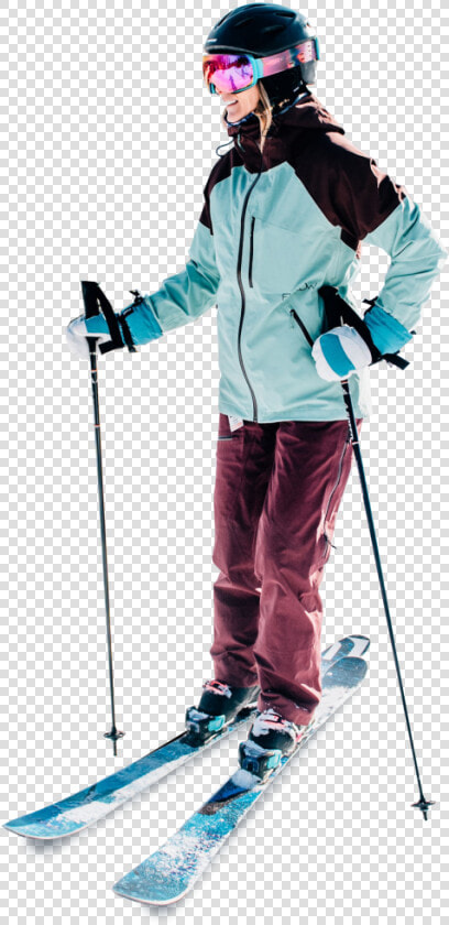 A Woman Skiing   Skier Stops  HD Png DownloadTransparent PNG