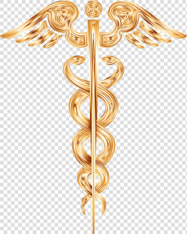 Caduceus Gold   Rod Of Asclepius Gold  HD Png DownloadTransparent PNG