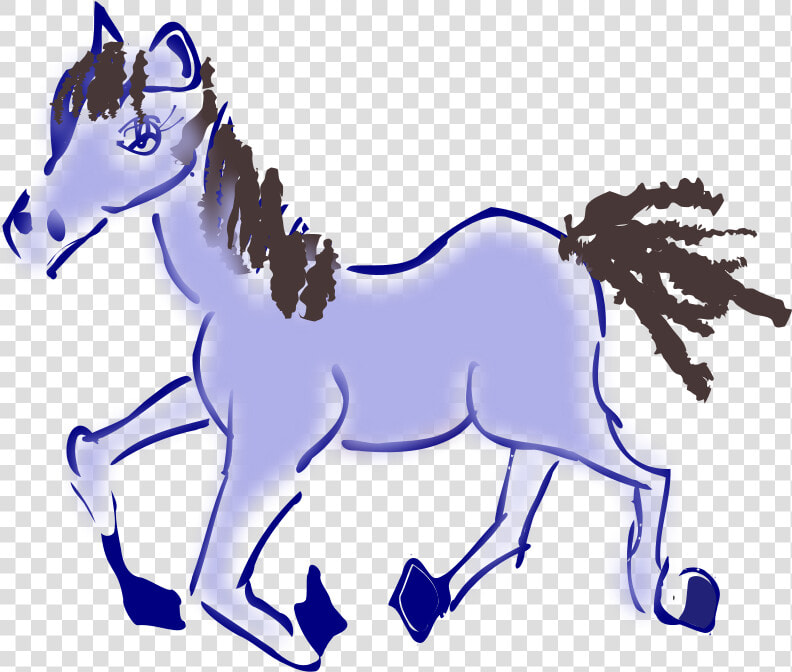 Running Horse   Purple Horse Cartoon  HD Png DownloadTransparent PNG