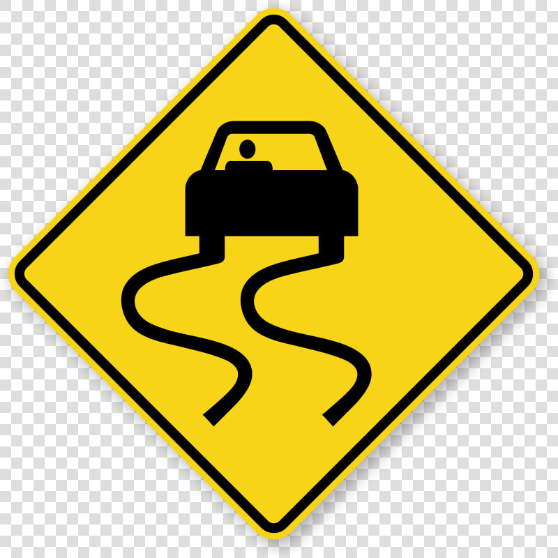 Stock Highway Rough Free On Dumielauxepices Net   Slippery Roads Sign  HD Png DownloadTransparent PNG