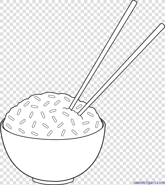 Chopsticks Clipart Black And White  Chopsticks Black   Rice Bowl Line Art  HD Png DownloadTransparent PNG