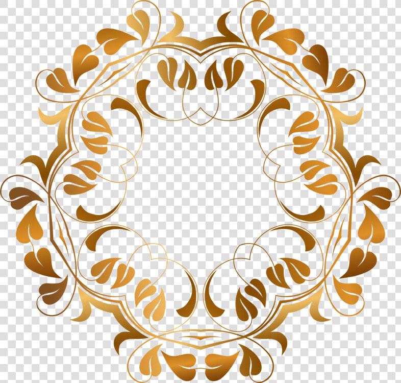 Visual Arts flower symmetry   Golden Circular Flowery Design  HD Png DownloadTransparent PNG