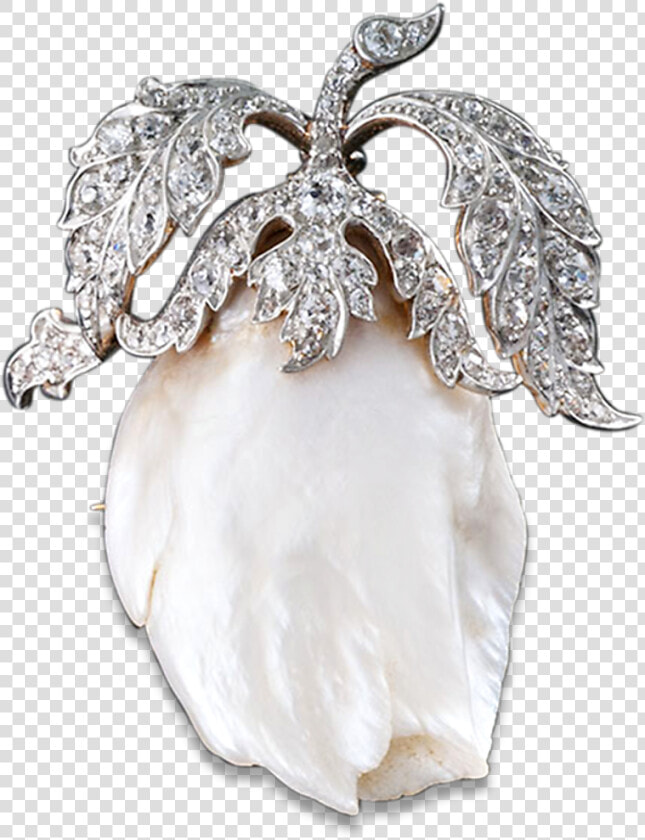 Edwardian Freshwater Pearl And Diamond Brooch Pendant   Peafowl  HD Png DownloadTransparent PNG