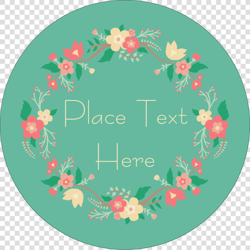 Floral Wreath Predesigned Template   Round Floral Label Template  HD Png DownloadTransparent PNG