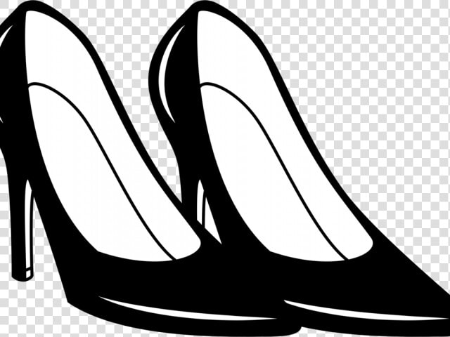 Transparent High Heel Clipart Black And White   Shoes Clipart Black And White  HD Png DownloadTransparent PNG