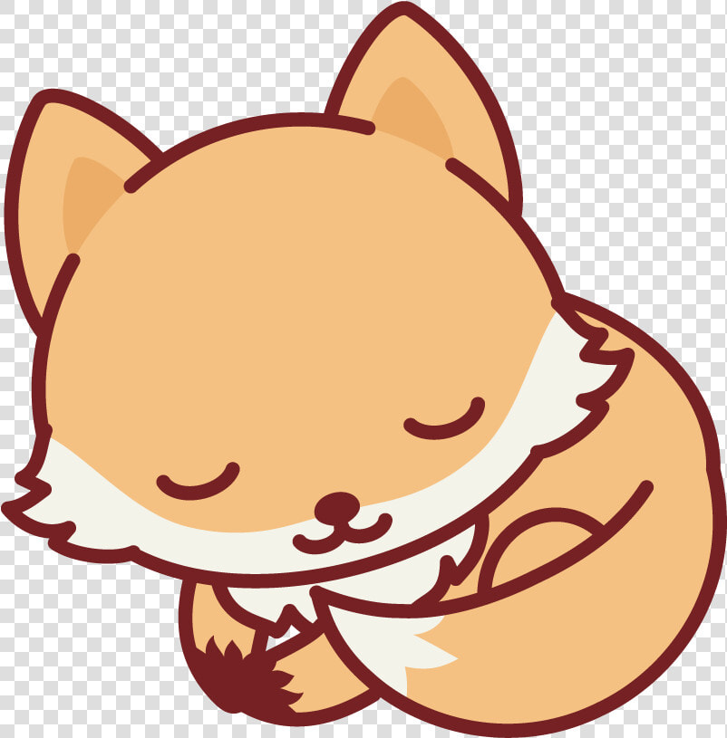 Sleeping Nerdy Fox   Cute Fox Drawing  HD Png DownloadTransparent PNG