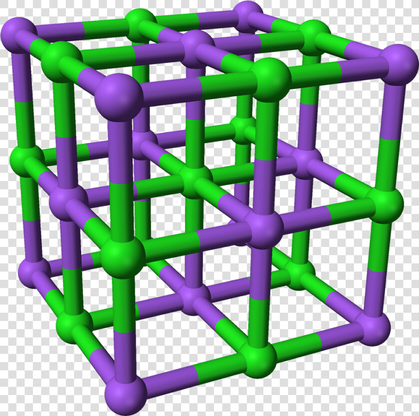 Sodium Chloride Unit Cell 3d Balls And Sticks   Silver Iodide Unit Cell  HD Png DownloadTransparent PNG