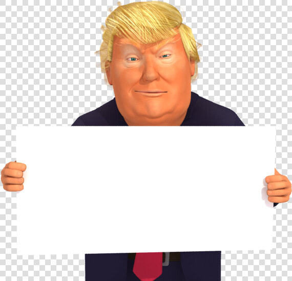 Donald Trump Caricature Holding A Sign Free Imagestrump   Donald Trump Caricature Hd  HD Png DownloadTransparent PNG