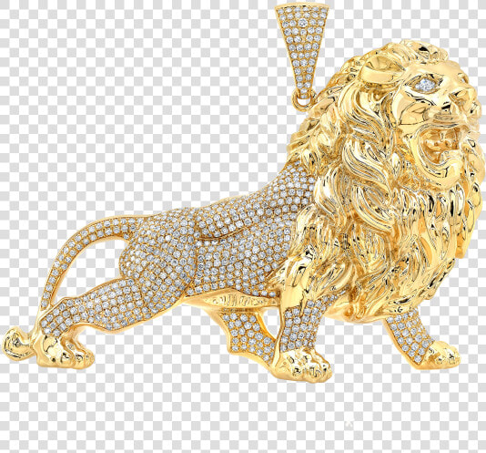 Ude 081016 Lion Necklace   Gold Diamond Lion Pendant  HD Png DownloadTransparent PNG