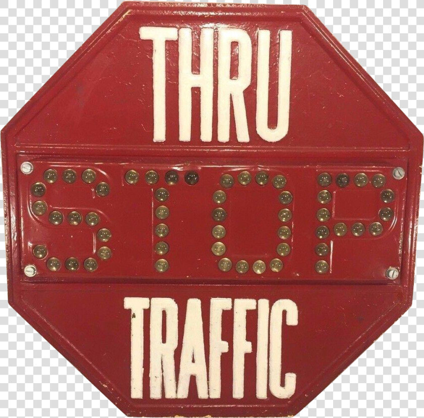 Vintage Metal Stop Traffic Sign W cat Eye Glass Balls   Stop Sign  HD Png DownloadTransparent PNG