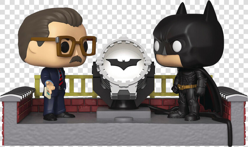 Batman  amp  Commissioner Gordon With Light Up Bat Signal   Batman 80th Anniversary Funko  HD Png DownloadTransparent PNG