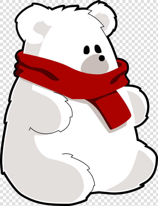 Red Christmas Scarf Png Clipart   Polar Bear With Scarf  Transparent PngTransparent PNG