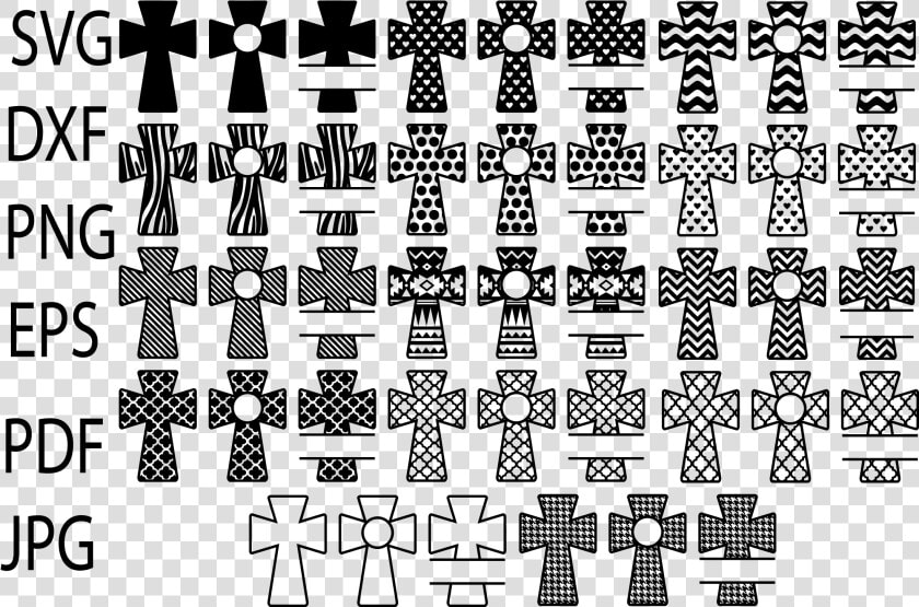 Patterned Cross Svg  Christian Svg Files  Cross Monogram   Motif  HD Png DownloadTransparent PNG