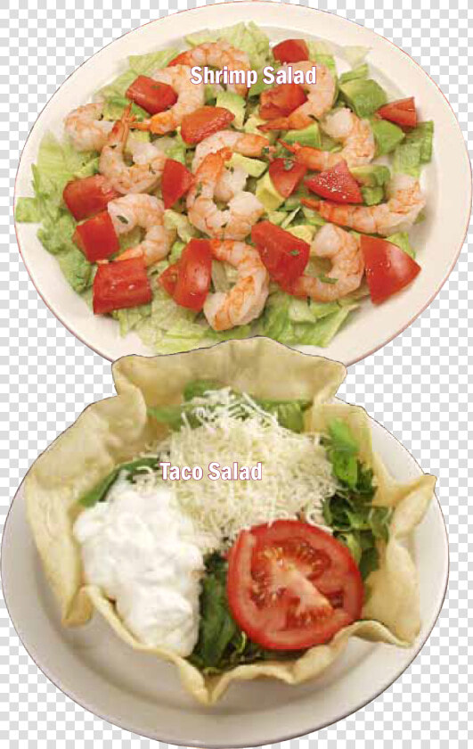 A Shrimp Salad And Taco Salad   Caesar Salad  HD Png DownloadTransparent PNG