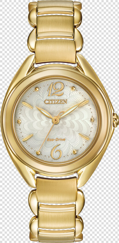 Ladies Flower Silhouette Watch In Yellow Stainless   Citizen Fe2070 84n  HD Png DownloadTransparent PNG