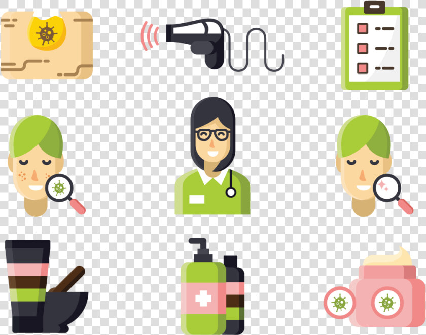 Dermatology Icons Vector   Cartoon  HD Png DownloadTransparent PNG