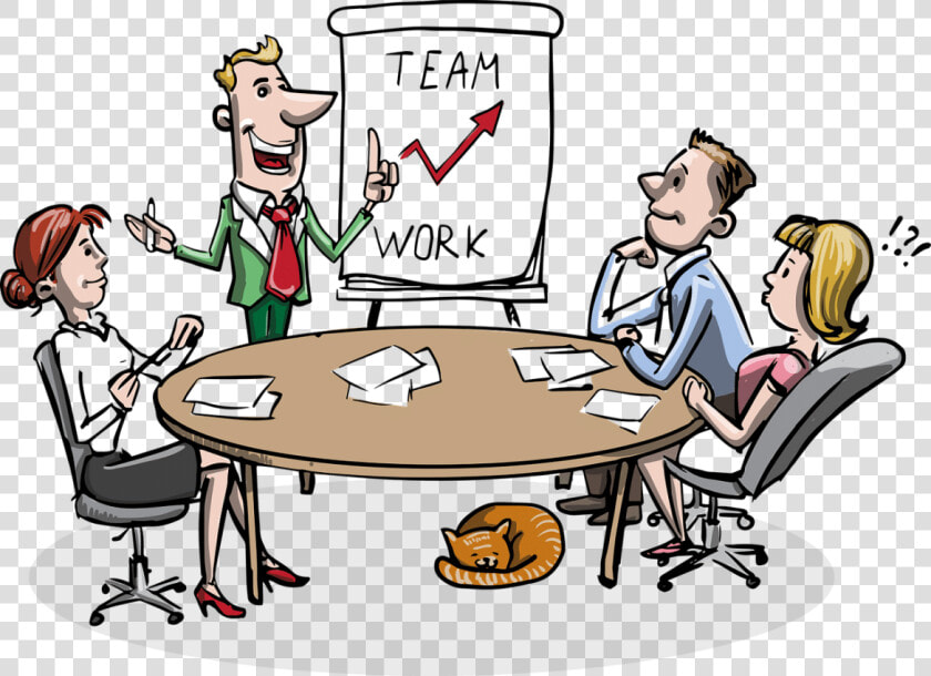 Business Team Meeting Illustrating Transformational   Team Player Cartoon  HD Png DownloadTransparent PNG