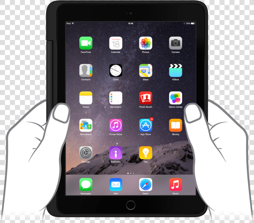 Illustrated Hand Holding Grey   Ipad Mini Wifi Gsm  HD Png DownloadTransparent PNG