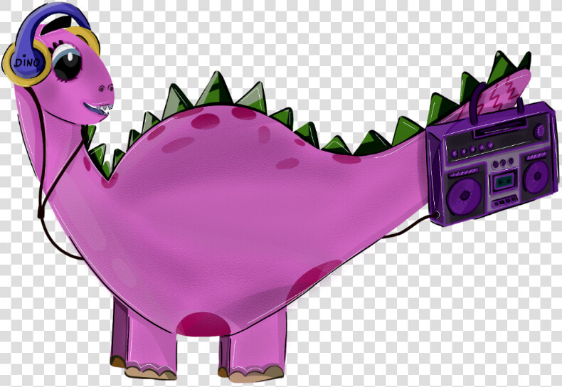 Dinodancer Music Dance Magnetophone Illustration Kids   Cartoon  HD Png DownloadTransparent PNG