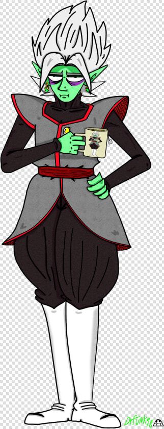 Zamasu Drinking Tea   Cartoon  HD Png DownloadTransparent PNG