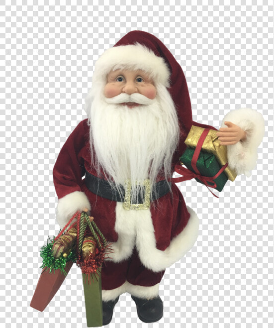 40cm Standing Santa In Red With Shopping Bags  HD Png DownloadTransparent PNG