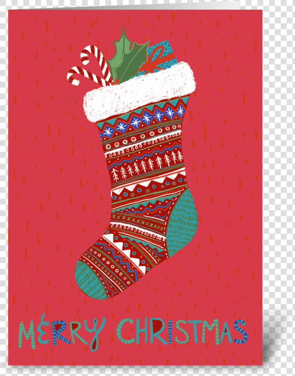 Merry Christmas Stocking Greeting Card   Vegetable Farfalle  HD Png DownloadTransparent PNG