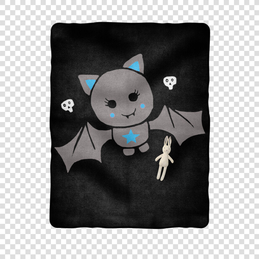 Blue Cute Bat On Black Baby Blanket   Linens  HD Png DownloadTransparent PNG