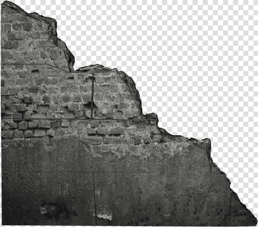 And White wall monochrome Photography historic Wall escarpment c   Broken Wall Transparent Background  HD Png DownloadTransparent PNG