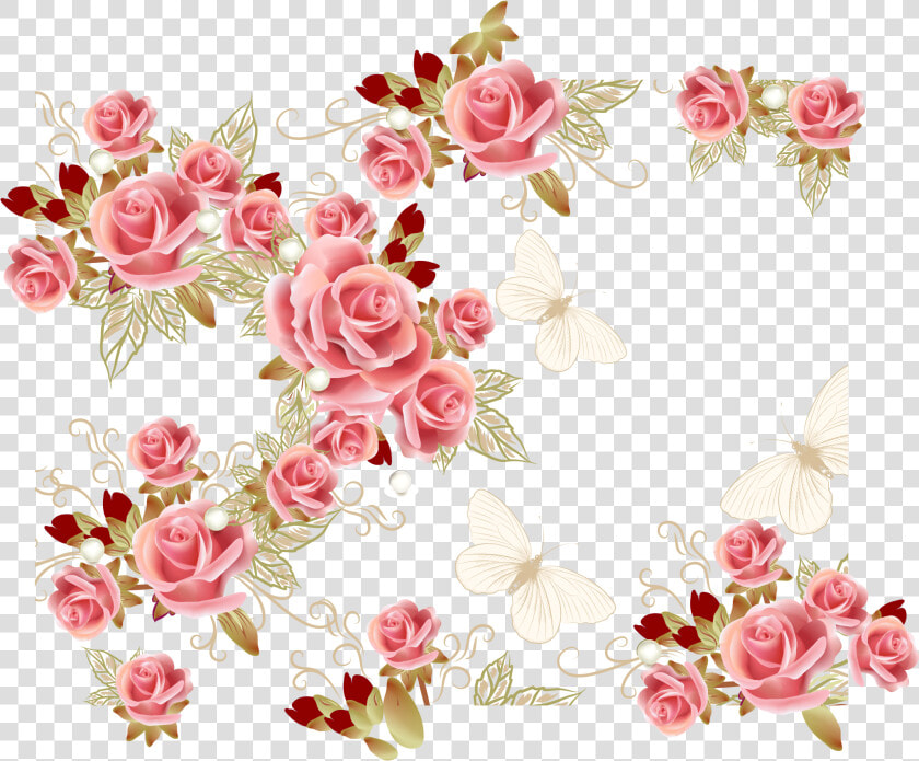 Garden Roses Pink Flower   Wedding Greeting Card Designs  HD Png DownloadTransparent PNG