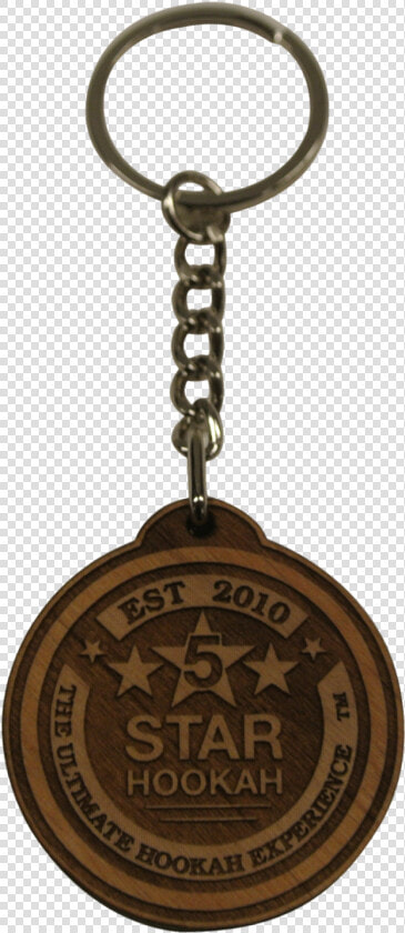 5 Star Hookah Wooden Round Key Chain   Chain  HD Png DownloadTransparent PNG