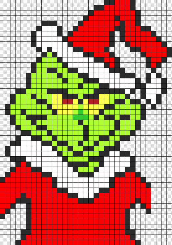 Grinch Pearler Beads   Pixel Art Grinch  HD Png DownloadTransparent PNG