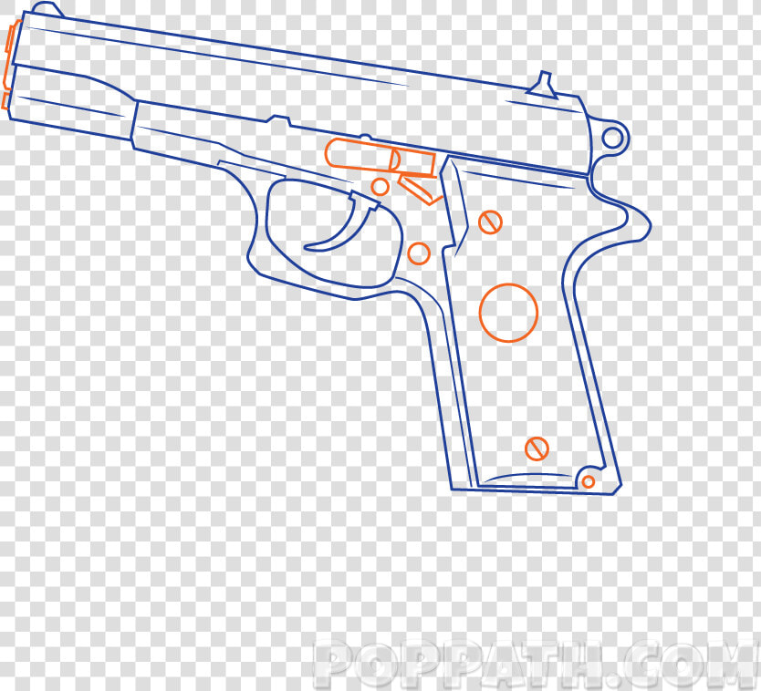 Hand Gun Drawing At   Trigger  HD Png DownloadTransparent PNG