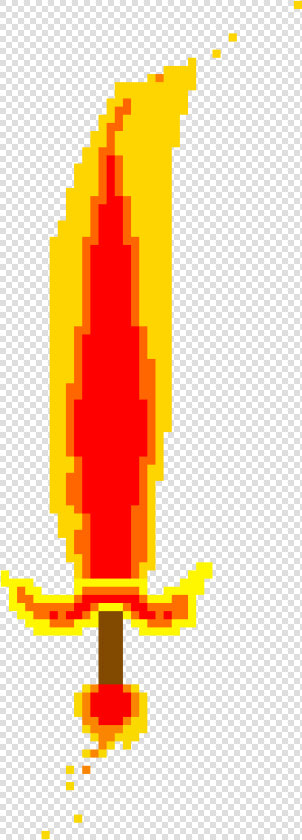 Transparent Fire Sword Png   Fire Sword Pixel Art  Png DownloadTransparent PNG