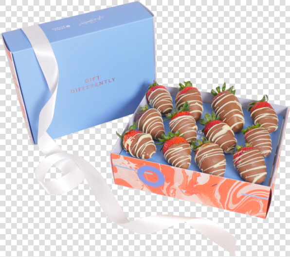 Chocolate Coated Strawberries Box  HD Png DownloadTransparent PNG