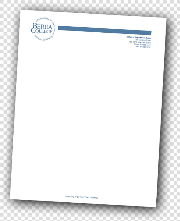 Berea College Approved Letterhead   Berea College  HD Png DownloadTransparent PNG