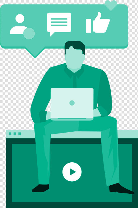 Social Proof Illustration Icon Man Sitting On Monitor   Edgetheory  Llc  HD Png DownloadTransparent PNG