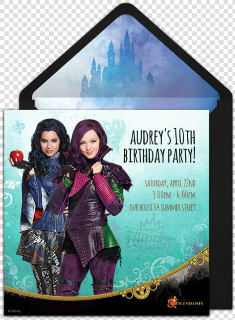 Descendants 3 Birthday Party Invitations  HD Png DownloadTransparent PNG