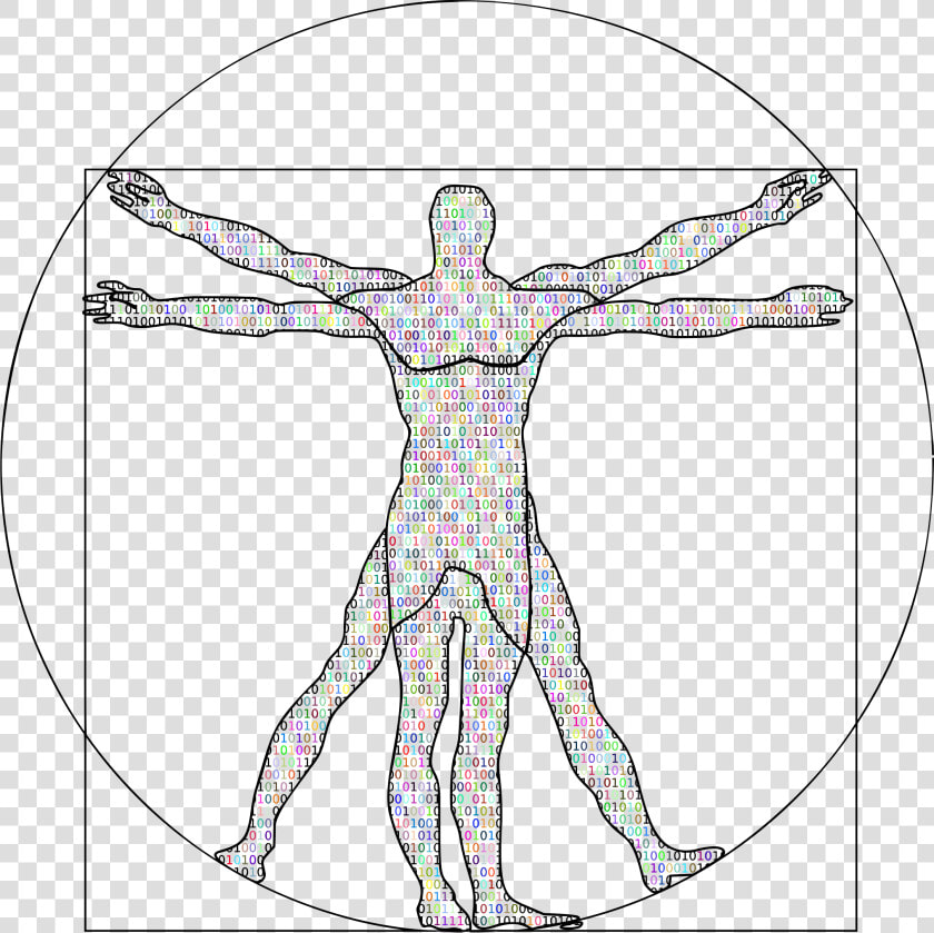 Prismatic Binary Vitruvian Man Clip Arts   Digital The Vitruvian Man  HD Png DownloadTransparent PNG