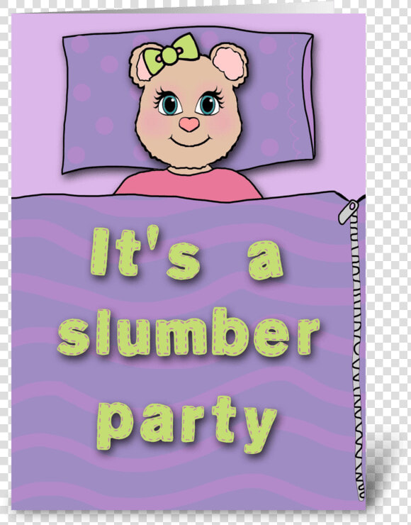 Bear Slumber Party Invitation Greeting Card   Cartoon  HD Png DownloadTransparent PNG