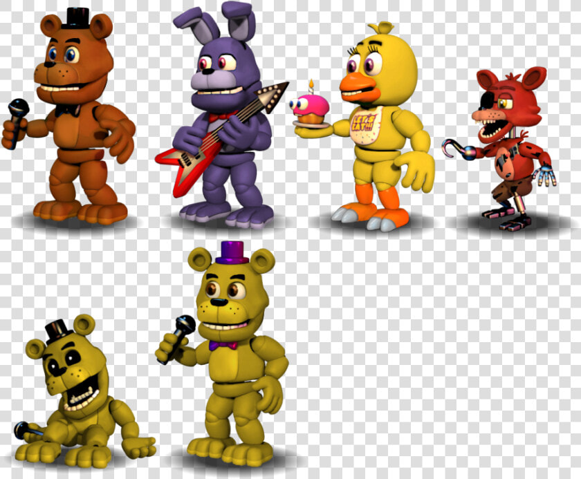 Editaccurate Fnaf 1 Characters   Fnaf World Fnaf 1 Characters  HD Png DownloadTransparent PNG