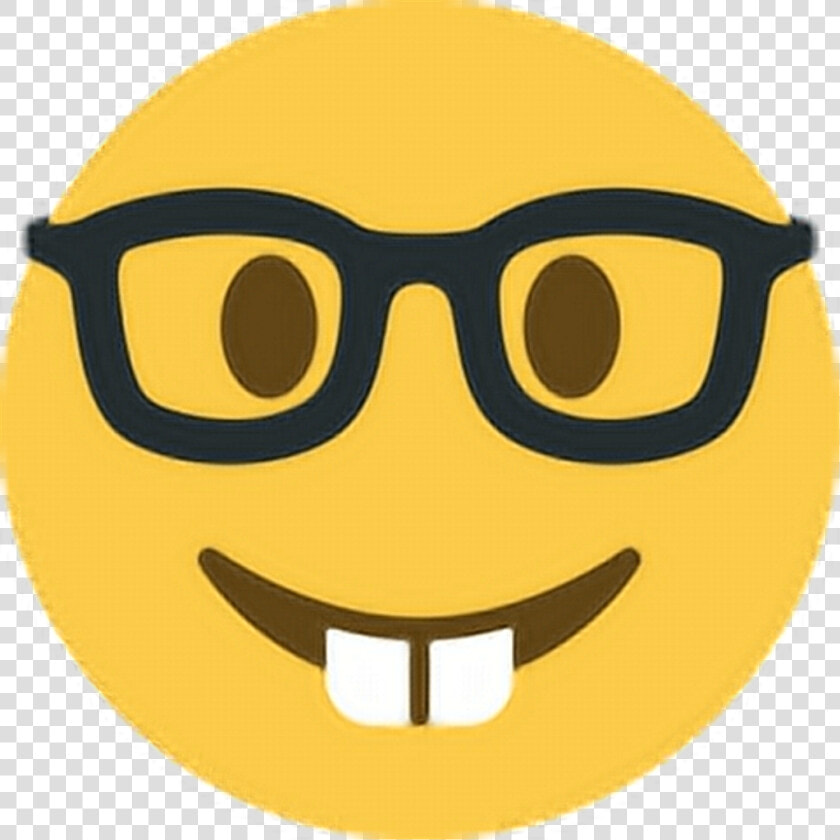 Smart Nerd Geek Dork Teeth Glasses Spectacles Emoji   Nerd Emoji Twitter  HD Png DownloadTransparent PNG