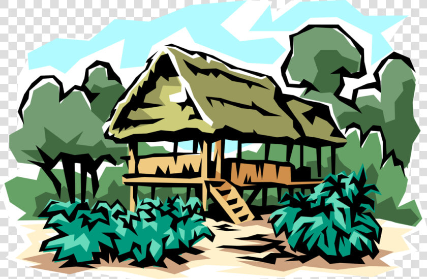 Vector Illustration Of Safari House On Stilts In Jungle   Jungle Clip Art  HD Png DownloadTransparent PNG