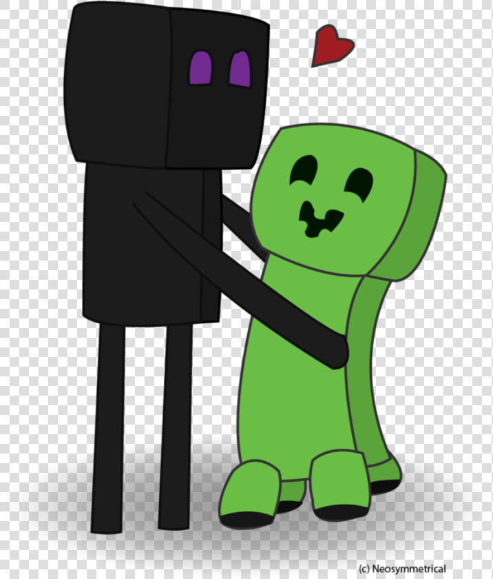 Creepers Just Wanna Have Hugs By Xxnerukaxx   Enderman And Creeper Hugging  HD Png DownloadTransparent PNG