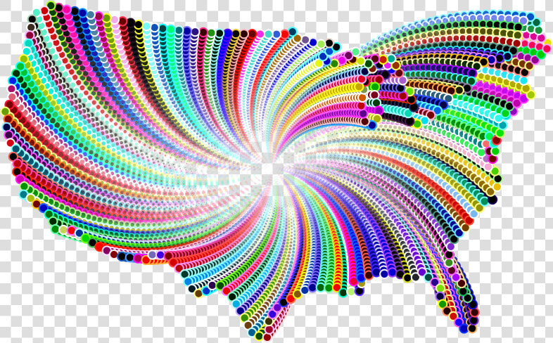 Psychedelic United States Map   Graphic Design  HD Png DownloadTransparent PNG