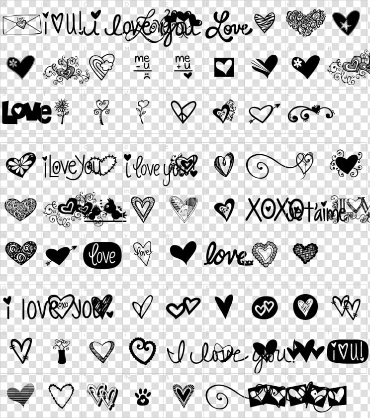 Different Heart Fonts  HD Png DownloadTransparent PNG